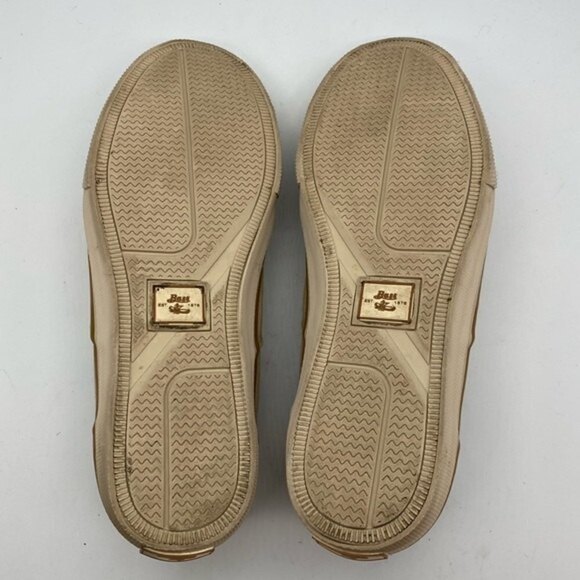 𝅺BASS Classic Compass Beige Canvas Boat Shoes size 7.5 - Picture 8 of 8